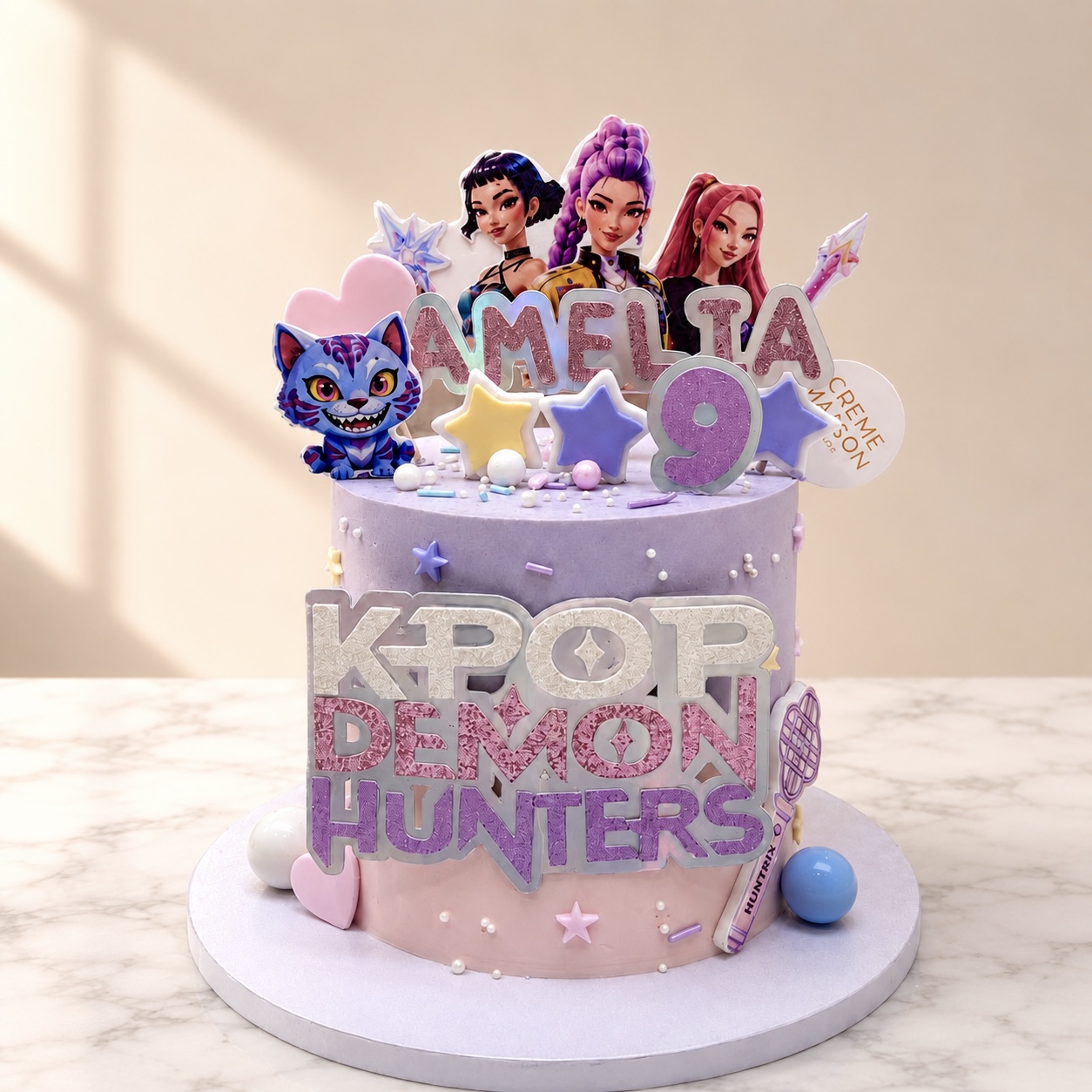 best kpop demon hunter huntrix cake low in sugar singapore
