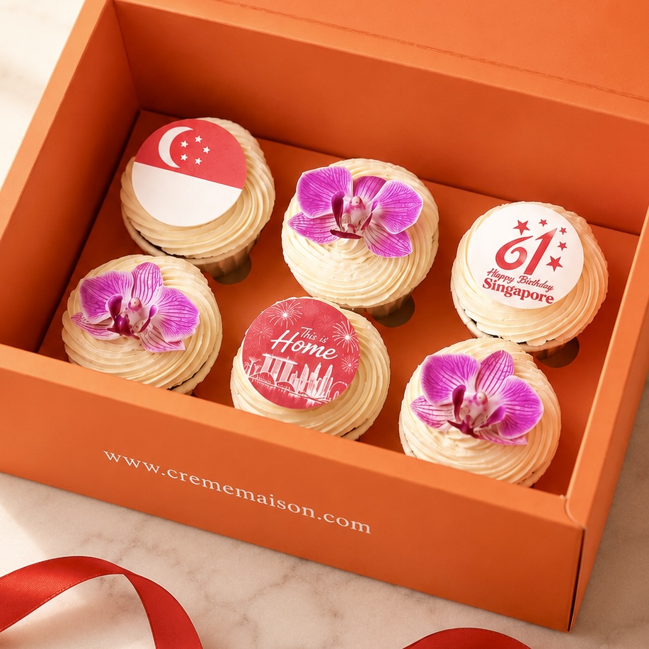low in sugar national day best cupcakes delivery in singapore sg61 orchid flower