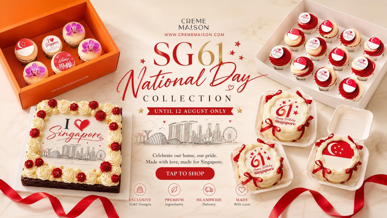 Low in sugar SG61 cakes and desserts national day delivery
