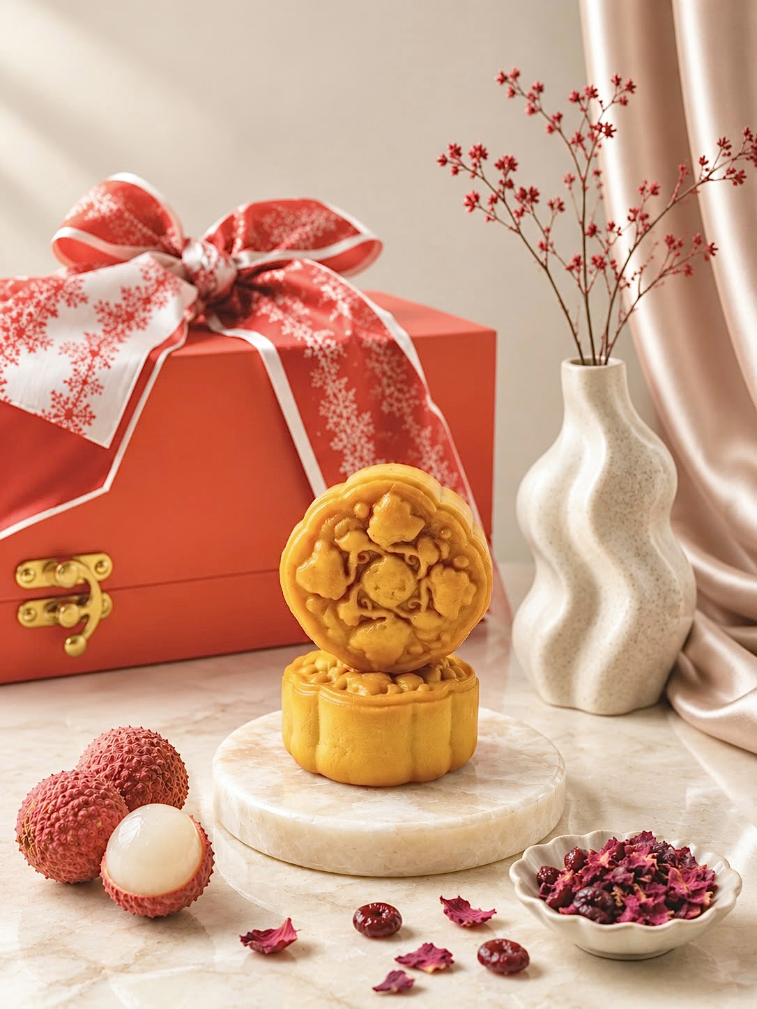 Best Cranberry lychee rose lotus mooncakes in singapore low in sugar perfect for gifting and delivery