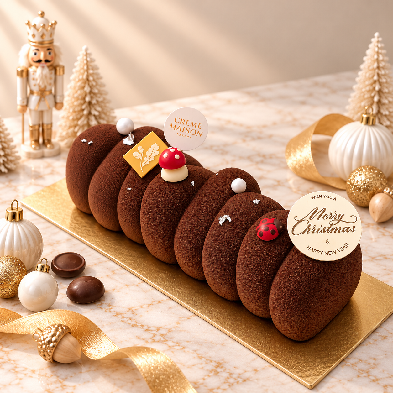 best Christmas Log Cake singapore Hazelnut Chocolate Royale (Vegan)